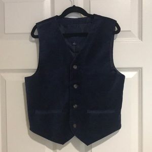 JANIE AND JACK blue velvet vest Size 12